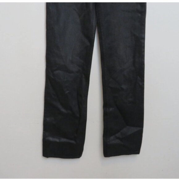 rag & bone size 23 Alex Straight Leg Jeans Black High Rise Coated NEW - Picture 3 of 5